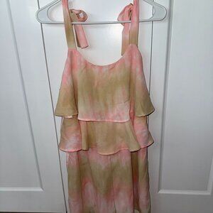 Entro Tan and Pink Watercolor Romper